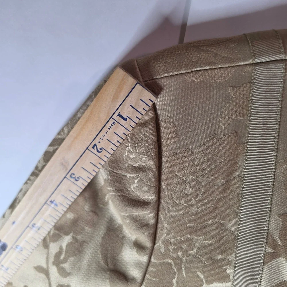 Sigrid Olsen Gold Brocade Embroidered Jacket Coat Mandarin Collar Floral Size 8